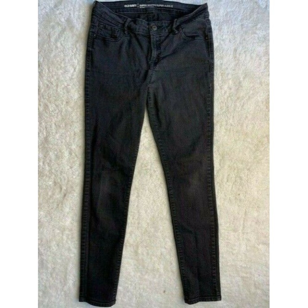 Old Navy Super Skinny Black Wash Jeans Womens Size 6 Mid Rise Skinny